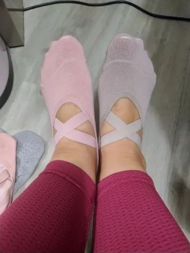 Ballet Pilates grip socks photographed by Emily K., verified buyer