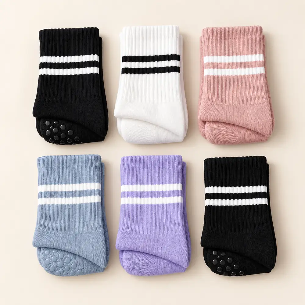 6 pairs of Pilates grip socks